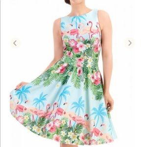 ✨ Lady Vintage Tea Dress Flamingo Border